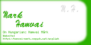 mark hamvai business card